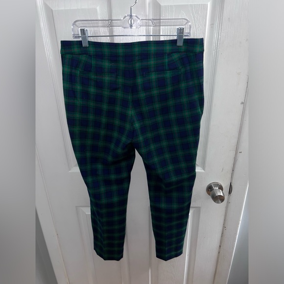 Like New Vineyard Vines Womens Ankle Pants Blue Green Plaid Wool Blend Size 10 - Picture 3 of 5